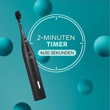 Електрична звукова зубна щітка happybrush® Eco Vibe 3+ – Чорний колір – 2 роки гарантії