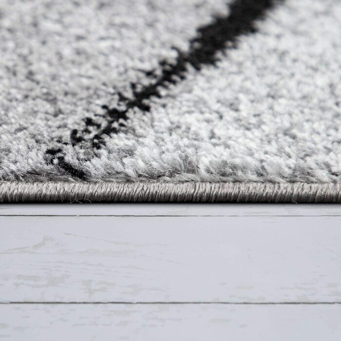 Домашній килим Paco для вітальні, Вінтажний, з коротким ворсом, для спальні, сучасний геометричний дизайн, розмір колір (80x150 см, сірий 2)