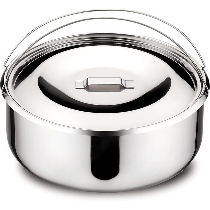 Аксесуари для сковороди-каструлі Lagostina: чаша 7 літрів, метал, срібна, діаметр 22 см