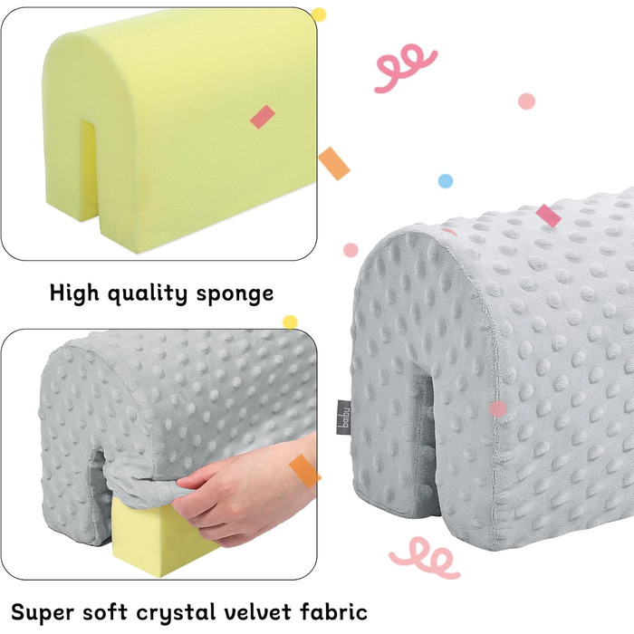 Захист для ліжечка HAVARGO для дітей (90 см, сірий) - бортик, захист рами ліжка, знімний чохол