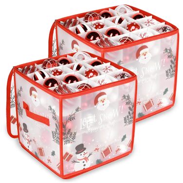 Органайзер для прикрас на ялинку Flow Fire: коробка для зберігання 2 шт., 64 відділення, під ялинкові кулі 7 см