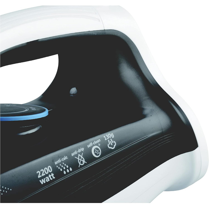 Праска з парою Silva-Homeline DB 2201: антикапля, антинакип, самоочищення, 2200 Вт, темно-сірий/білий/блакитний