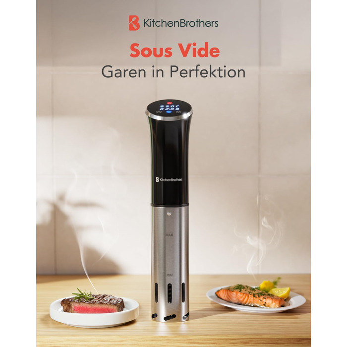 Набір для приготування су-від KitchenBrothers: су-від паличка, таймер, 1200W, чорний (без аксесуарів)