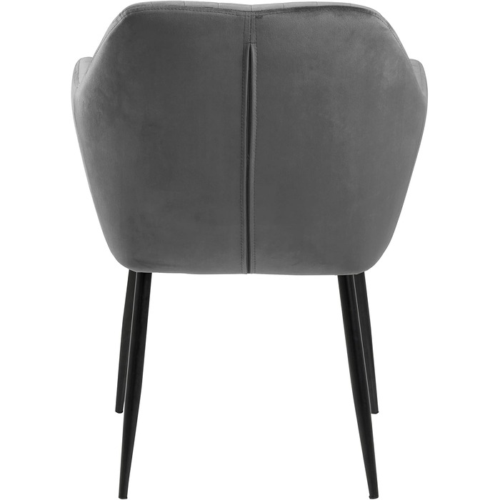 AC Design Furniture Стілець для їдальні Wendy, темно-сірий/чорний, велюр/метал, 57x61x83 см