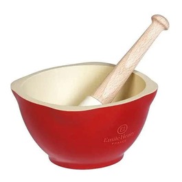 Cтупка з товкачем Emile Henry Kitchen tools 0.45л, червона (340255), Червоний