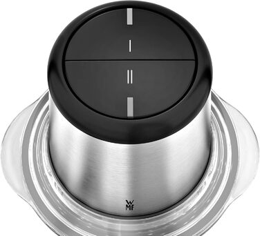 WMF Kult X Електричний подрібнювач – міні-подрібнювач та блендер з скляною чашею та лезами з нержавіючої сталі, для овочів, трав та горіхів, посудомийна машина, компактний, довговічний