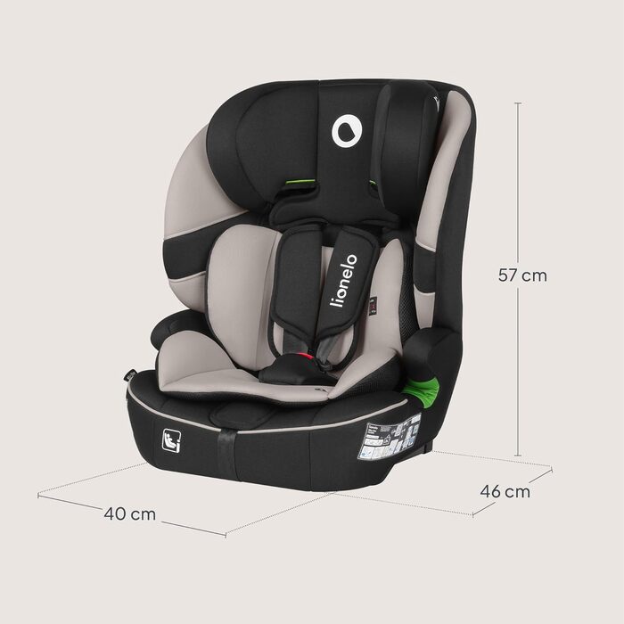 Автокрісло Lionelo Billy i-Size 76-150 см (15 міс - 12 років), ISOFIX, Top Tether, R129, бежеве