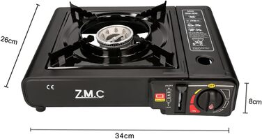 Z.M.C. газовий набір для кемпінгу: 1-ти ремінь, адаптер для LPG, кейс, картриджі 227г, гриль-плита, п'єзозапалювання. Для відпочинку на природі та в приміщенні