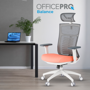 Крісло офісне OfficePro Balance OC550-W-DG-OR