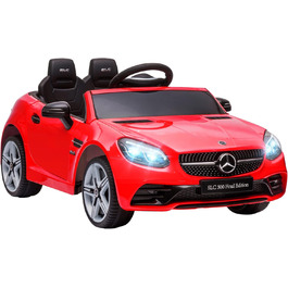 Дитячий електромобіль Mercedes SLC 300 12V з пультом, LED-фарами, ременем безпеки та музикою, червоний, для дітей від 3 років