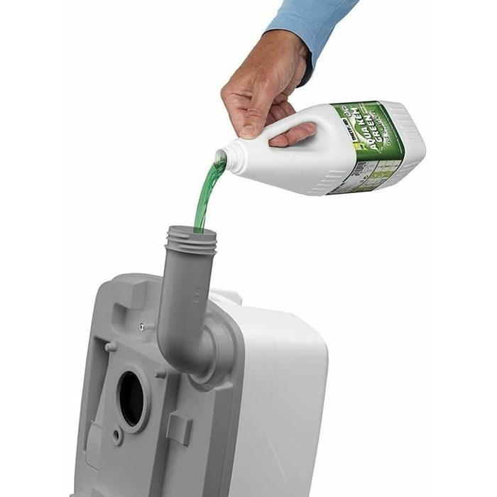 Портативна туалет Thetford Porta Potti 145 Qube, біло-сіра, 330x383x427 мм