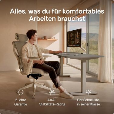 Регульований стіл Desktronic Homeone 160x80 см – електричний, з USB-портами, чорний + білий