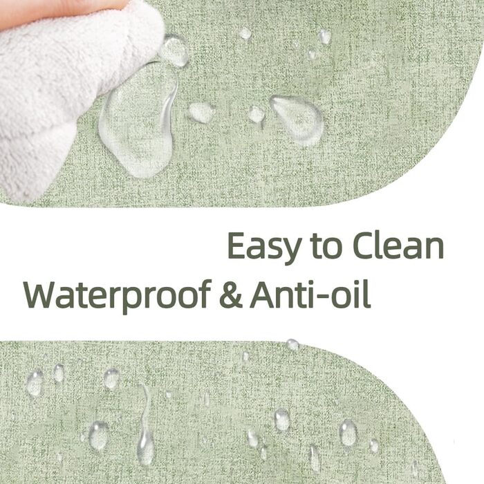 Набір килимків на стіл овальної форми, 6 шт., штучна шкіра, термостійкі та водонепроникні (зелені)