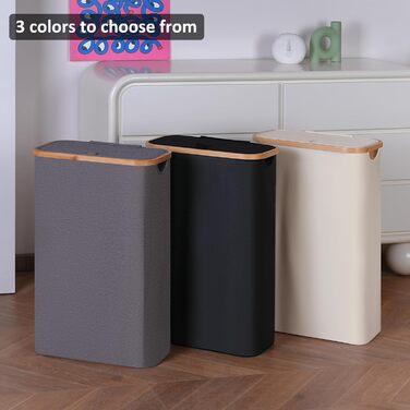 Кошик для білизни Merkisa 60 л з кришкою, сірий. Організація простору, для одягу, іграшок, рушників