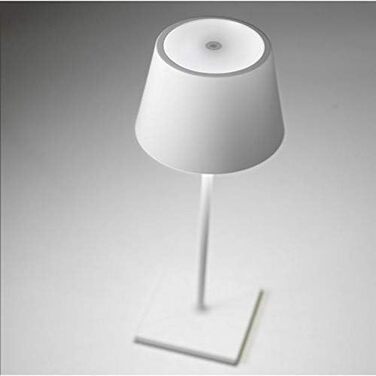 LED-настільна лампа Zafferano POLDINA PRO, перезарядна, диммування, Al, IP54, 38 см, для дому/вулиці, білий, 2.2W