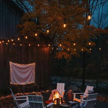 Льохотна гірлянда ZOTOYI 15м, зовнішня LED гірлянда з 15+1 пластиковими лампочками, IP65, вологостійка, для саду, тераси, вечірки, весілля, тепле біле світло 2700K