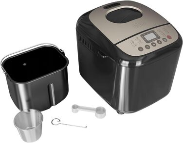 Хлібопечка BLACK+DECKER BXBM600E з 17 програмами для хліба, йогурту, випічки та джему | Потужність 600W | Регулювання ваги випічки до 1 кг | 15 годин програмування | Знімний контейнер для випічки