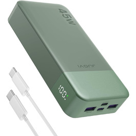 Power Bank JUOVI J2621, 20000mAh, 45W, для Switch, MacBook, iPhone, Samsung, Steam Deck, зелений