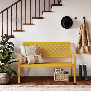 Металева лавка Grand Patio для саду, парку та балкону - 2-3 місця, ретро-стиль, сіра (сірка), сталь, чавун