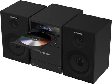 Мікросистема Grundig CMS 1050 DAB BT, CD/MP3, USB, FM, касета, 20 Вт, чорний/сріблястий