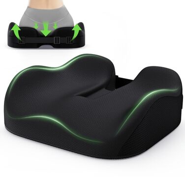 Ортопедична подушка для сидіння Benazcap: для офісного крісла, автомобіля, ігрового крісла. Знівелює біль у куприку, попереку та сідницях. Розмір: 42*18*20 см