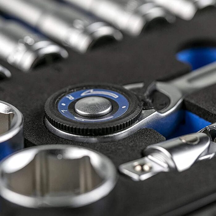 Набір інструментів Högert Technik 38 предметів: валіза з інструментами, тріскачковий набір, набір торцевих головок, біти 1/4