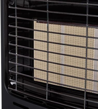 Газова додаткова піч Favex 8630047 – готова до використання з шлангом та редуктором – інфрачервовий керамічний нагрівач – 3 режими потужності до 40 м² – сталь, чорний колір