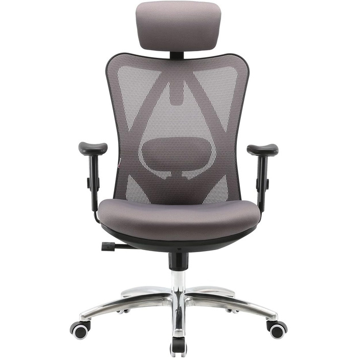 Офісний стіл HWC-J86 Mendler: ергономічне крісло, регульована підтримка попереку, до 150 кг, без підніжки, помаранчевий