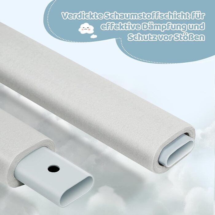 Бортик для ліжка WOLTU 150 см, захисний бар'єр для дітей та немовлят, регульована висота 69-87 см, тканина Оксфорд, металевий каркас, темно-сірий