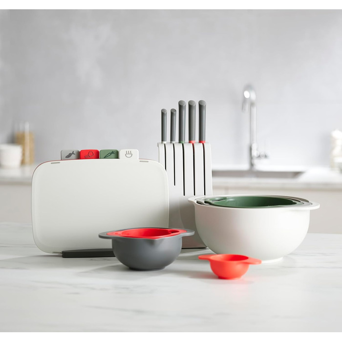 Набір ножів Joseph Joseph 5 шт. з нержавіючої сталі, червоний/сірий