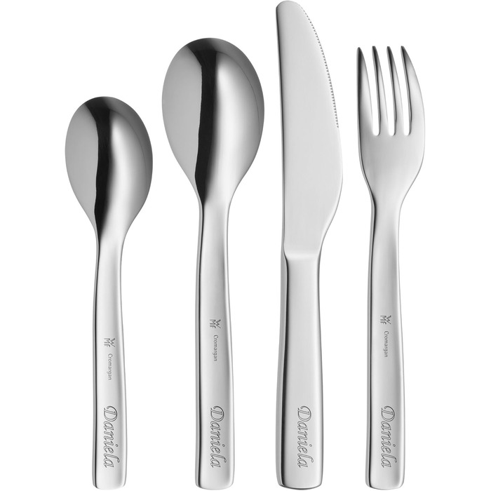 Набір дитячого столового прибору WMF Biene Maja (4 шт.), нержавіюча сталь, для дітей від 3 років, Cromargan, придатний для миття в посудомийній машині