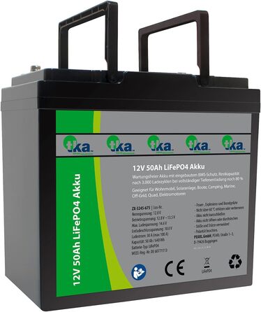 Акумулятор kbele LiFePO4 12V 50Ah/640Wh, BMS, для сонячних систем і т.д., 5 кг (літієва батарея)