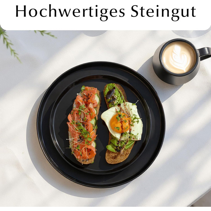 Набір посуду Miamio на 8 осіб (24 елементи) з кераміки, сучасний стиль / Сервіз для столу – підходить для миття в посудомийній машині та використання в мікрохвильовці - розкішна колекція (білий)