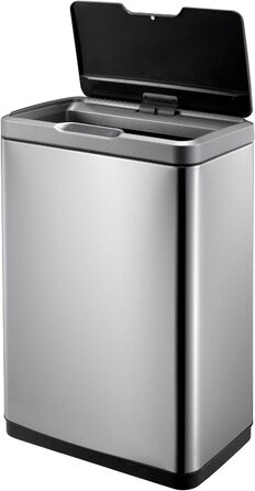 Відро для сміття EKO Mirage Sensor-M 45 л з датчиком руху, нержавіюча сталь, Soft-Close, без відбитків пальців, знімний внутрішній відро та фіксатор для пакетів