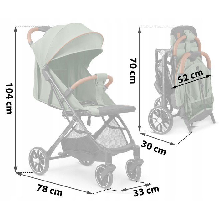 Дитячий прогулянковий візок Nukido Paseo, чорний, з амортизаторами