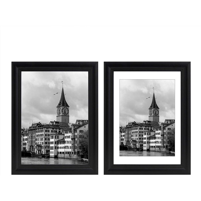 Набір рамок для фотографій WOLTU 10, скляна панель в стилі cm Artos в дерев'яній рамці, фотогалерея, (чорний, 18x24)