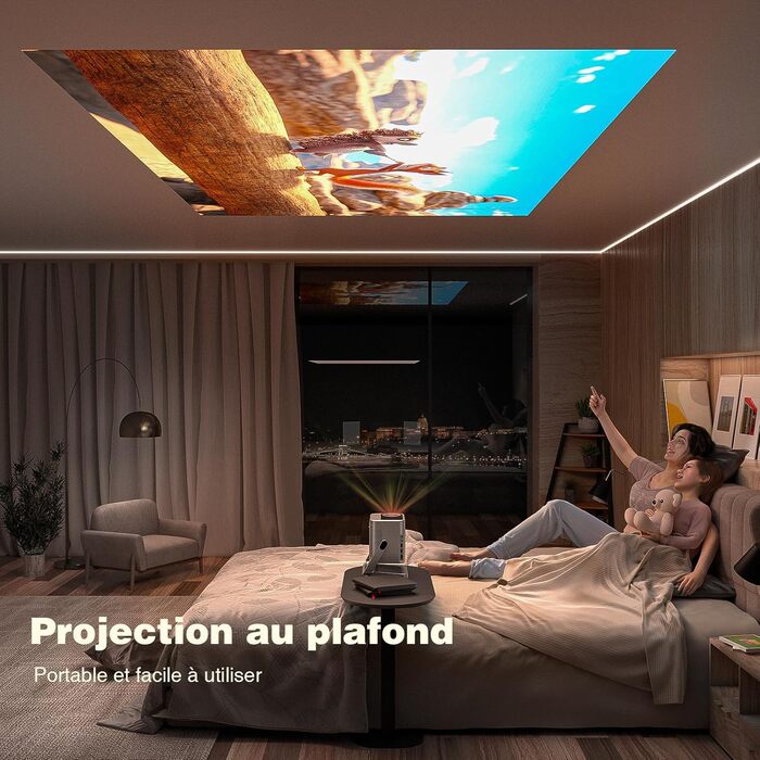 Проектор VOPLLS 4K з автофокусом та корекцією трапеції, 28000 Люмен, WiFi6, Bluetooth, Full HD 1080P, для кінотеатру вдома та на вулиці, сумісний з Android/PC