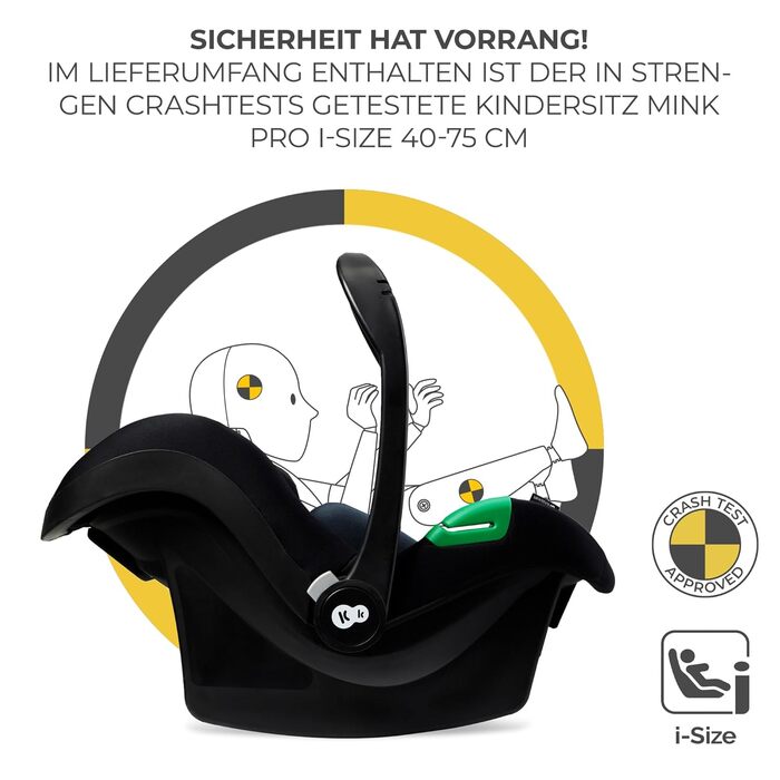 Дитяча коляска Kinderkraft ESME 3-в-1: комплект, до 22 кг, автокрісло I-size, бежевий колір