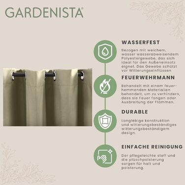 Штора для терас Gardenista з люверсами 140x213 см сіро-коричнева