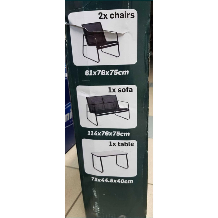 Комплект садових меблів зі штучного ротанга ZD Trading Lato, чорний, 4 предмети