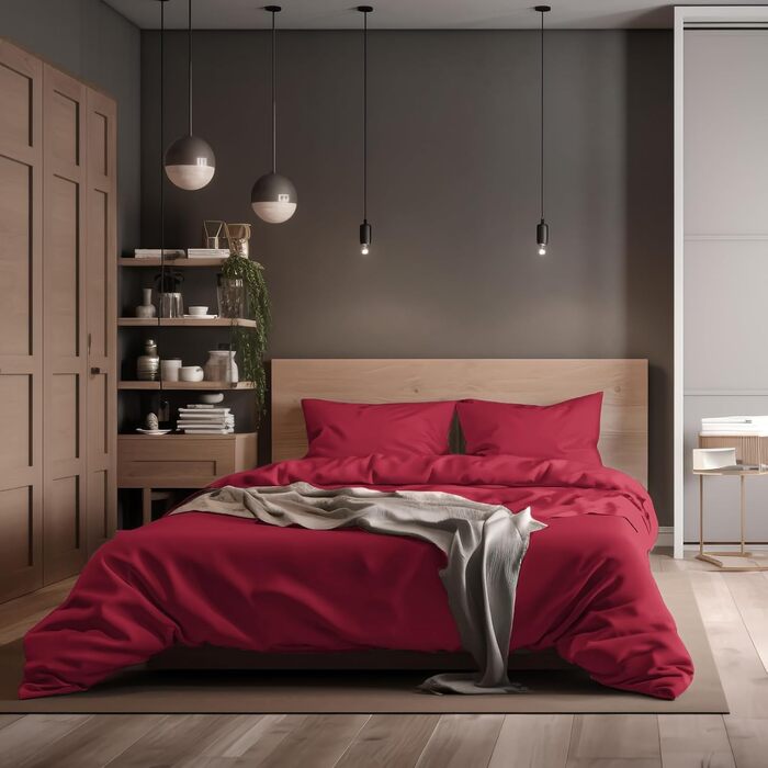 Бетліна з бавовни 200x220 см Бежева, Кремова, Таупе. Комплект для двоспального ліжка Renforce. Бавовняна постільна білизна з блискавкою (200x220 см + 2 x 80x80 см)