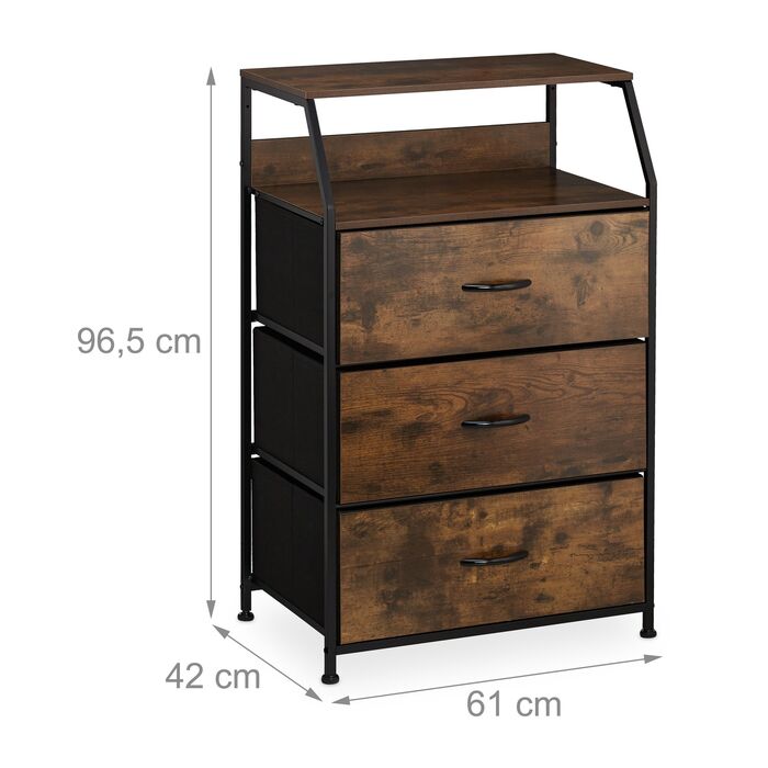 Комод Relaxdays з 3 висувними ящиками