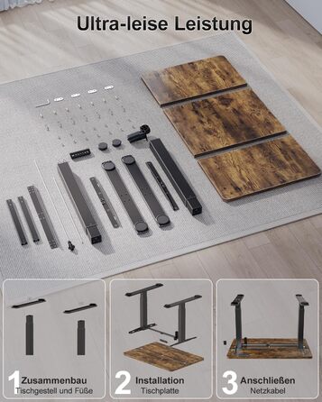 Дитячий стіл Airfish з регулюванням висоти 80x60 см, електричний, з функцією пам'яті. Стол для дому/офісу, стоячи/сидячи. Колір: Коричневий.