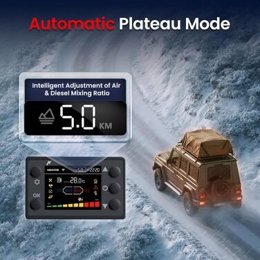 Портативна дизельна пічка опалення 8kW з пультом керування, Toolbox Compact 2S, 220-240V AC та 12/24V DC, 0,12–0,36 л/год, адаптивна до висоти 5500м, тиха робота, оновлення 2025