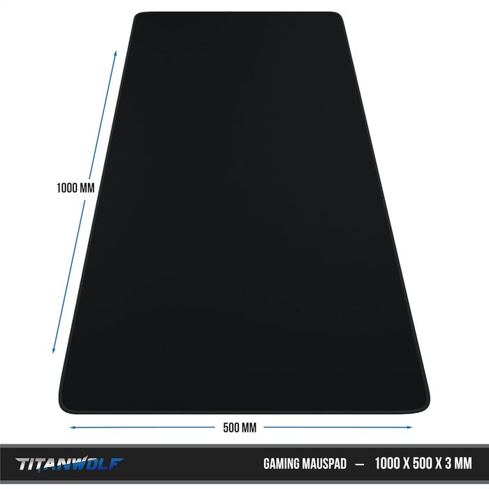Килимок для миші TITANWOLF XXXL 1000x600 мм - великий ігровий килимок для миші з мотивами, чорний