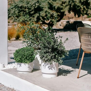 Пластиковий горщик для квітів Tymar з вкладишем, великий (Антрацит DBHER, діаметр 30 см)