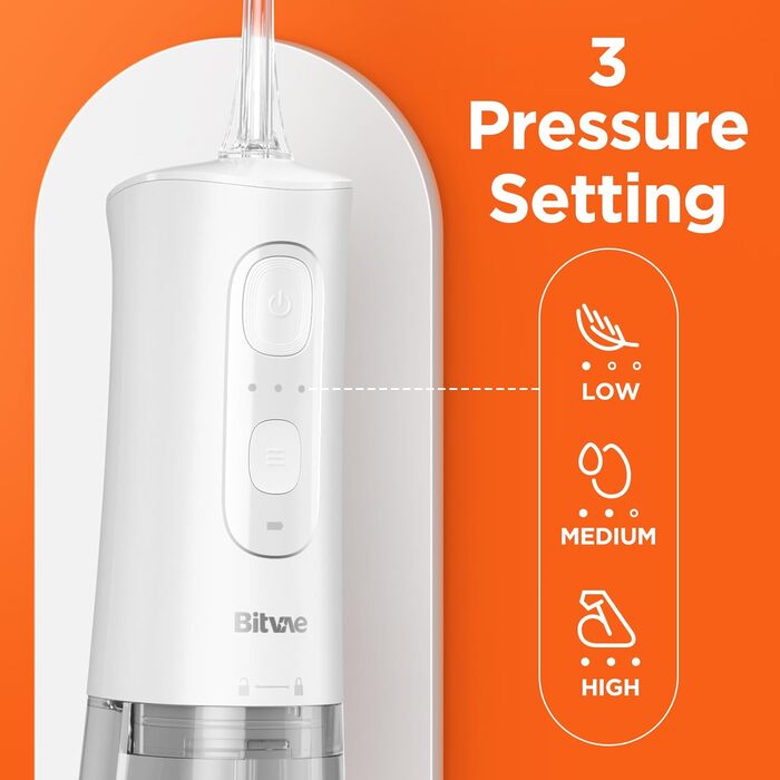 Комбінований набір: Іригатор для рота та електрична зубна щітка Bitvae, 3 режими & 5 рівнів тиску, бездротовий, з 4 насадками для щітки та 4 насадками для іригатора, чорний