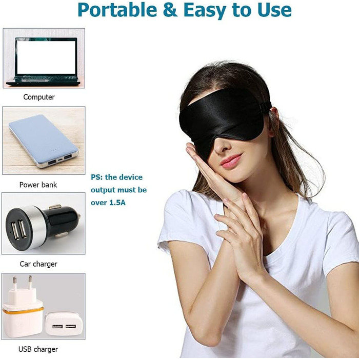 Зігріваюча маска для очей PJYU електрична чорна