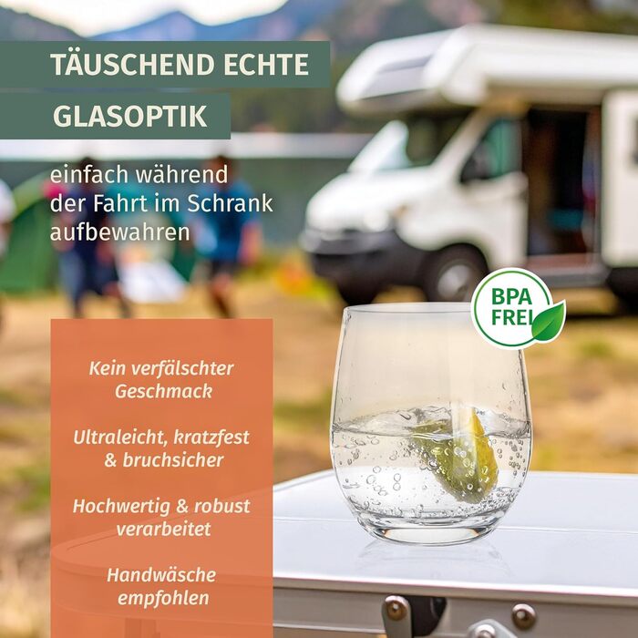 Набір посуду для кемпінгу Stone Design (12 предметів) | Меламін, для 4 осіб | Мийка в посудомийній машині | Набір для пікніка