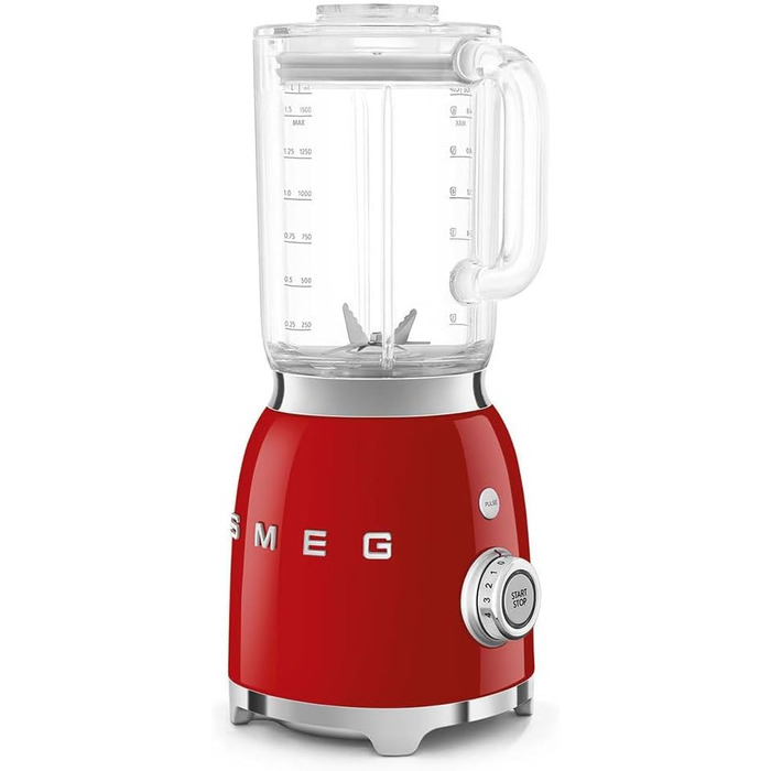 Блендер Smeg BLF03WHEU, 1.5 л, 800 Вт, 4 швидкості, 4 програми, знімні леза